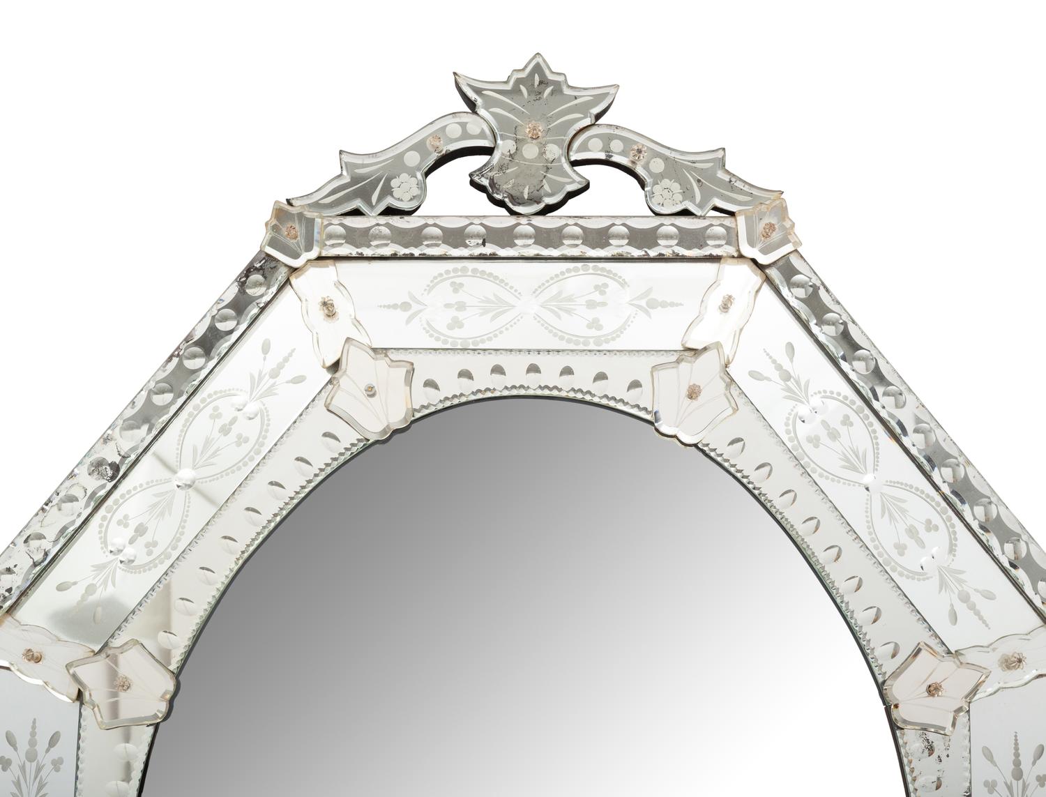 A Venetian Etched Glass Mirror