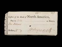 A William Meredith Signed Bank of North America Draft - Donated on June 27, 2024