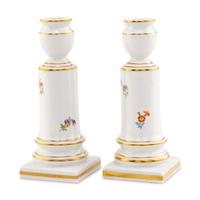 A Pair of Meissen Porcelain Candlesticks