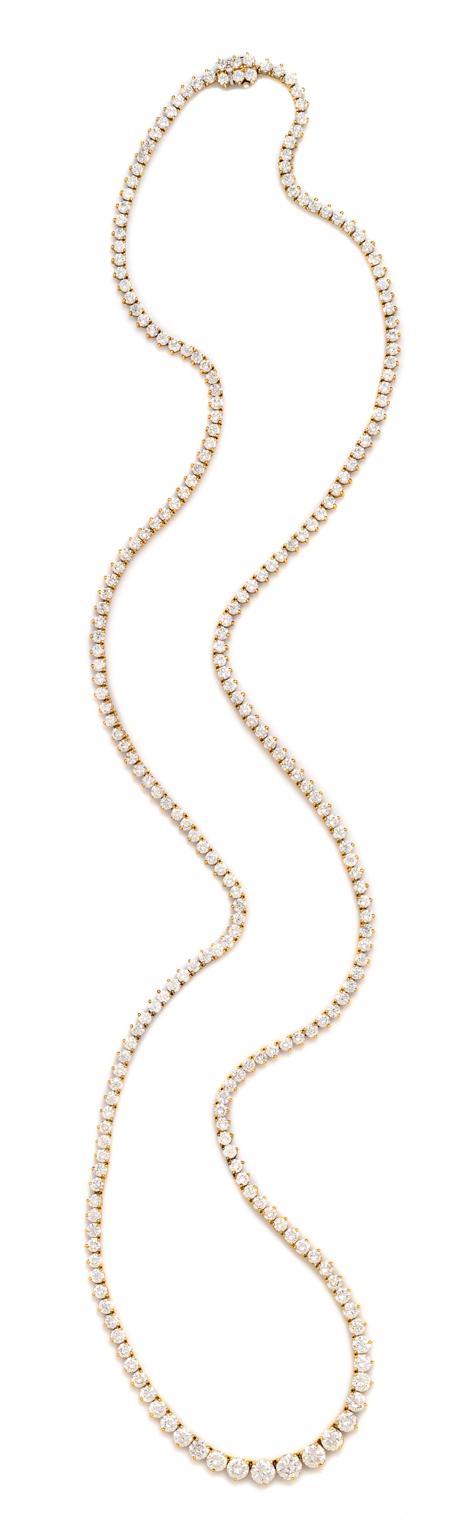 An 18 Karat Yellow Gold and Diamond Riviere Necklace, Greg Stewart, 25.20 dwts.