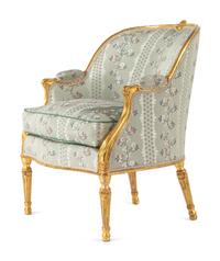 A George III Carved Giltwood Bergère