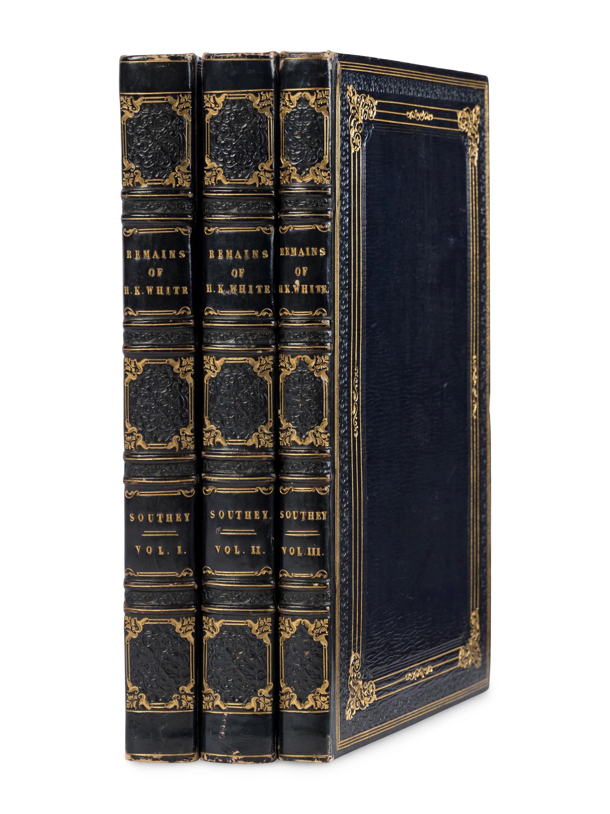 [FORE-EDGE PAINTINGS] -- [WHITE, Henry Kirke (1785-1806)]. SOUTHEY, Robert (1774-1843). The Remains of Henry Krike White, of Nottingham... With an Account of his Life . London: Longman, Hurst, Rees, Orme, and Brown, 1823, 1822.