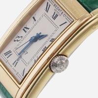 18K Yellow Gold Bedat & Co. No. 7 Watch with Green Leather Band Swiss