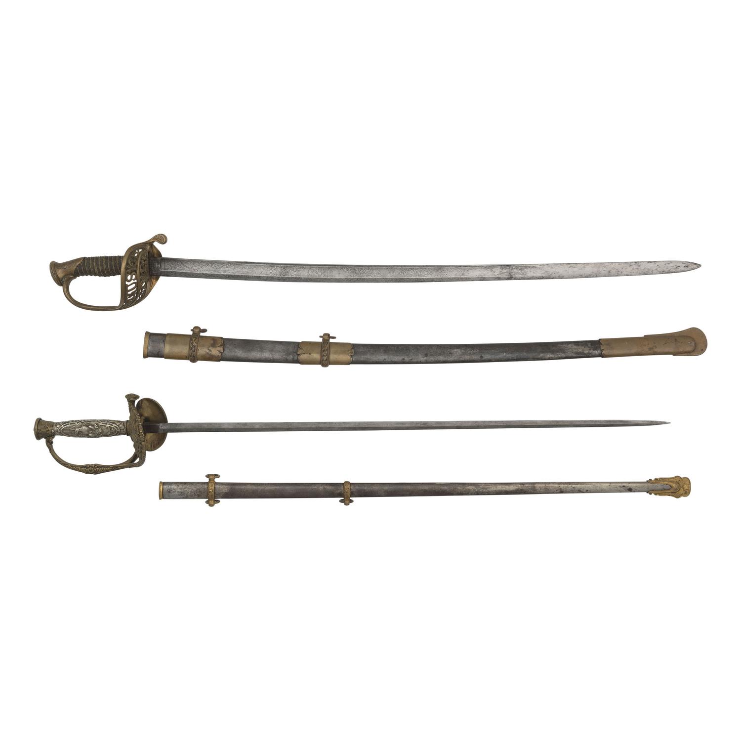 The US Model 1850 Staff & Field Officers Sword & the Model 1860 Staff & Field Officers Sword of Major, later General Gustavus Sniper - 101st NYV and later 185th NYV