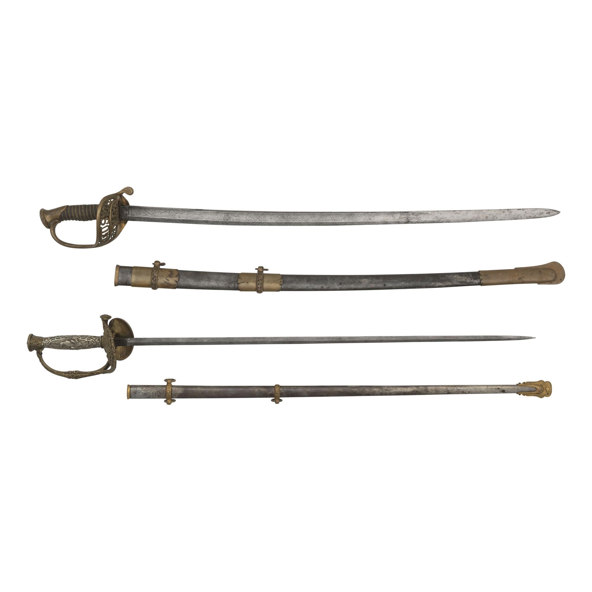 The US Model 1850 Staff & Field Officers Sword & the Model 1860 Staff & Field Officers Sword of Major, later General Gustavus Sniper - 101st NYV and later 185th NYV