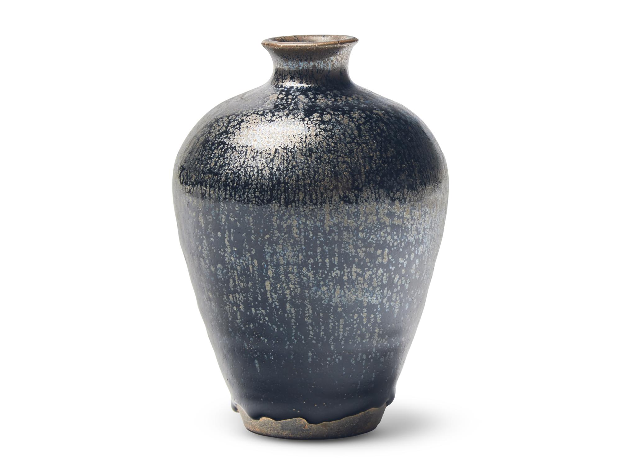 A Chinese "Oil Spot" Glazed Vase, Meiping