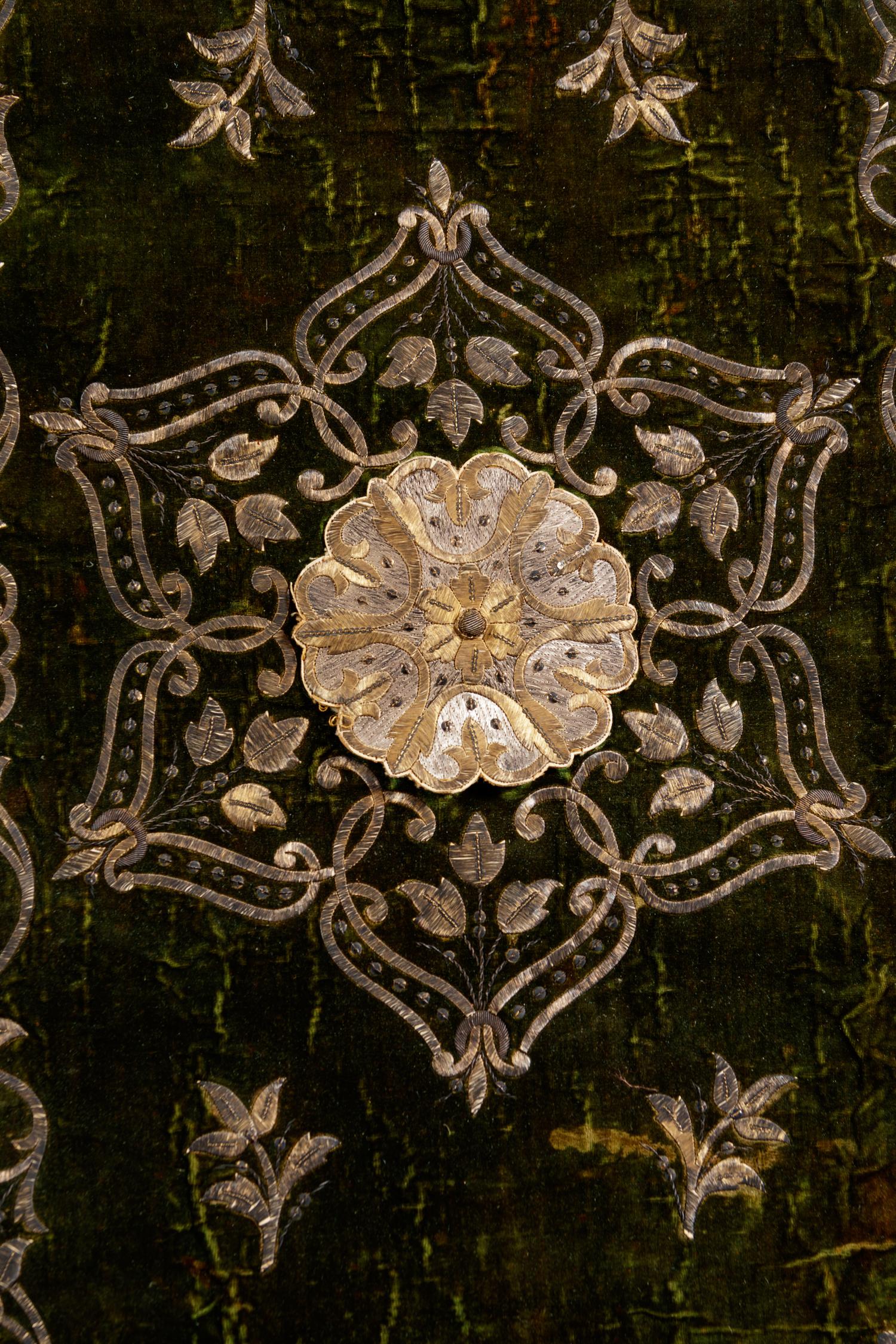 Two Metallic Thread Embroidered Panels