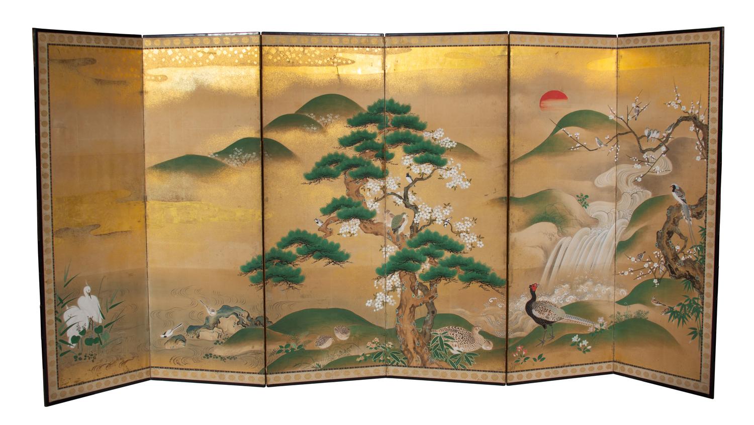 A Six-Panel Japanese Screen Height 69 x width 144 inches. — 18TH CENTURY, EDO PERIOD