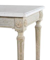 A Louis XVI Style Painted Marble-Top Table