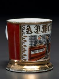 A Pawnbroker's Porcelain Occupational Shaving Mug