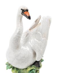 A Pair of Meissen Porcelain Swan Figures