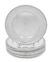 A Set of Twelve American Silver Bread Plates
