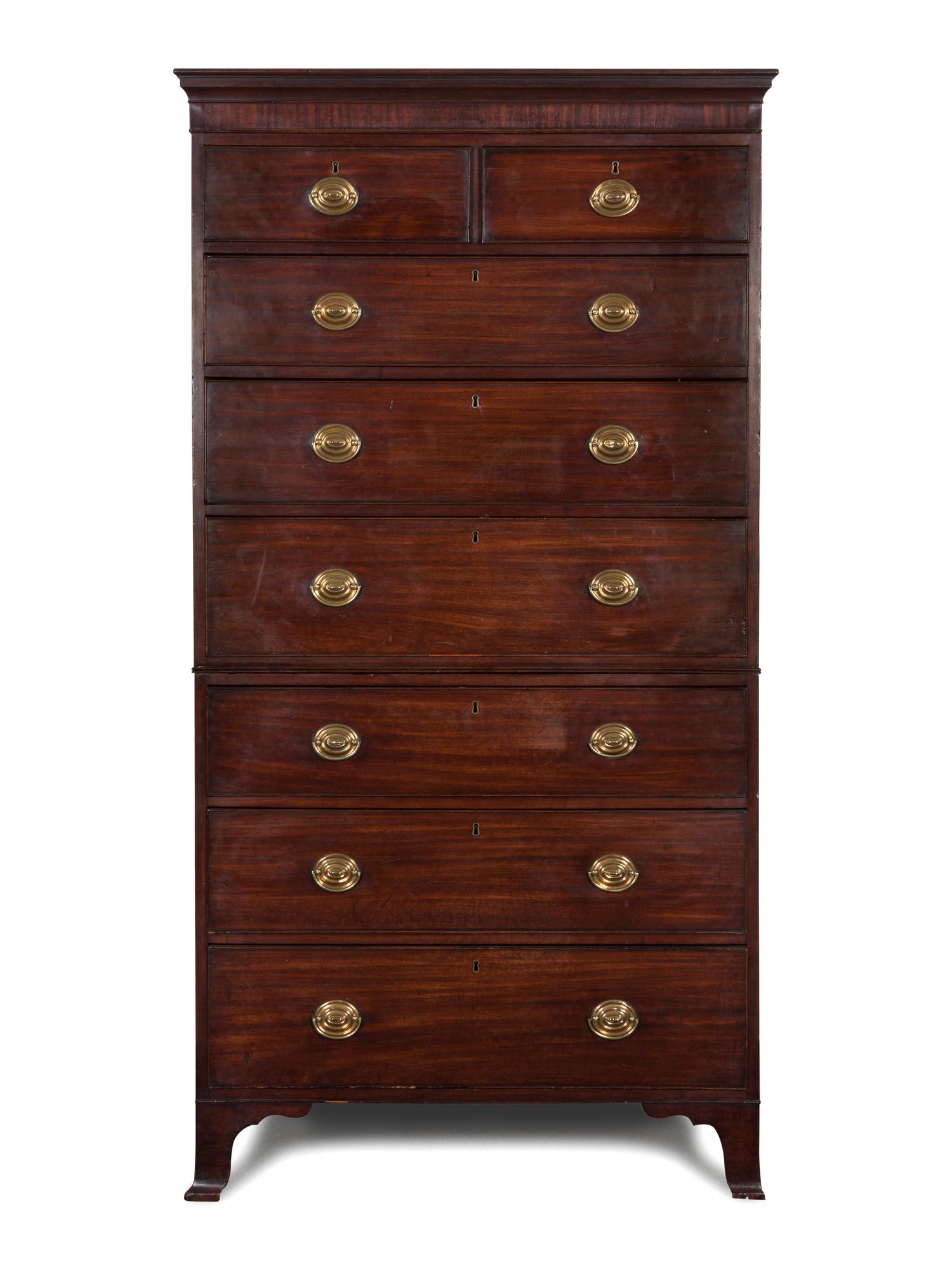 A George III Mahogany Chest on Chest — LATE 18TH CENTURY