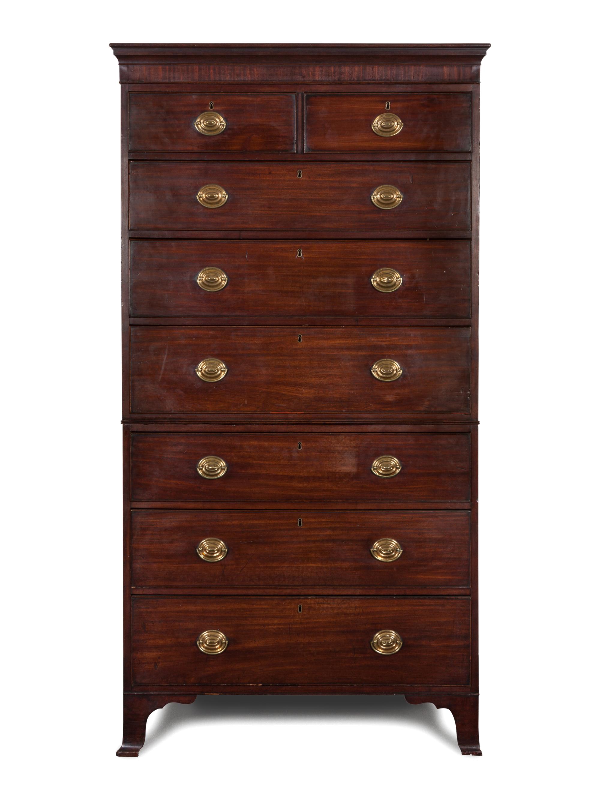 A George III Mahogany Chest on Chest — LATE 18TH CENTURY