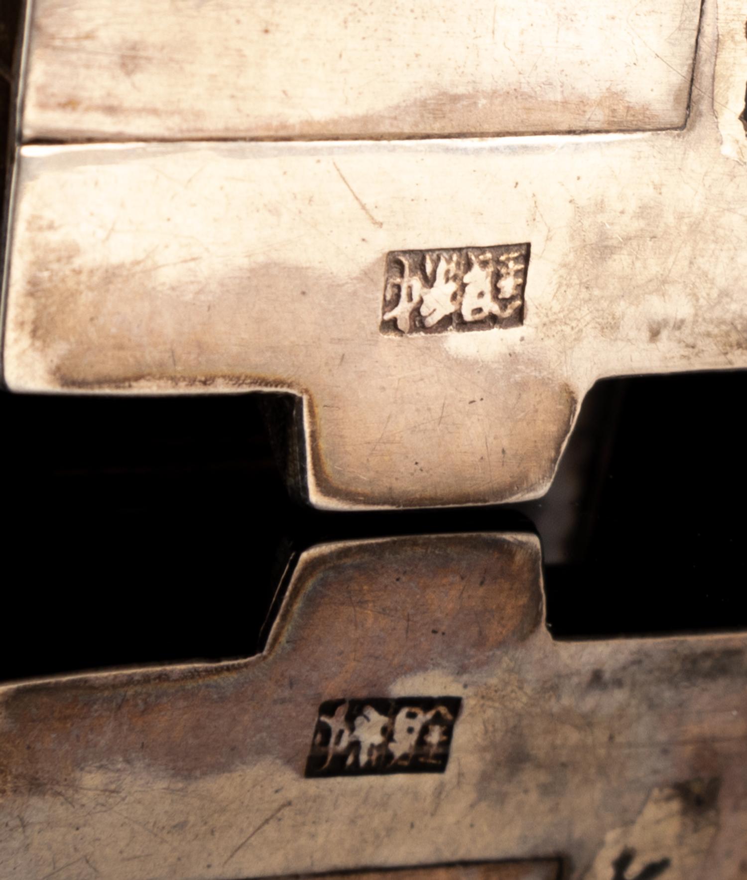 Five Chinese and Japanese Silver and Mixed Metal Salt Shakers