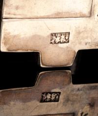 Five Chinese and Japanese Silver and Mixed Metal Salt Shakers
