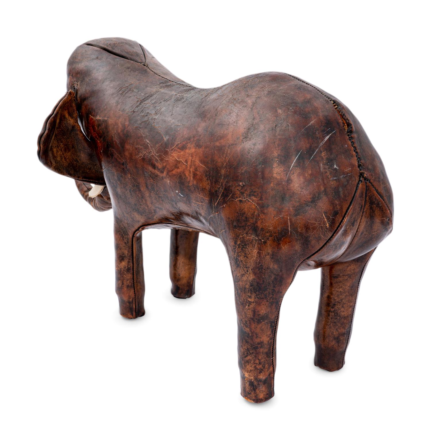 An Omersa and Co. Leather Elephant Footstool