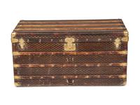 GOYARD, ANTIQUE GOYARDINE STEAMER TRUNK