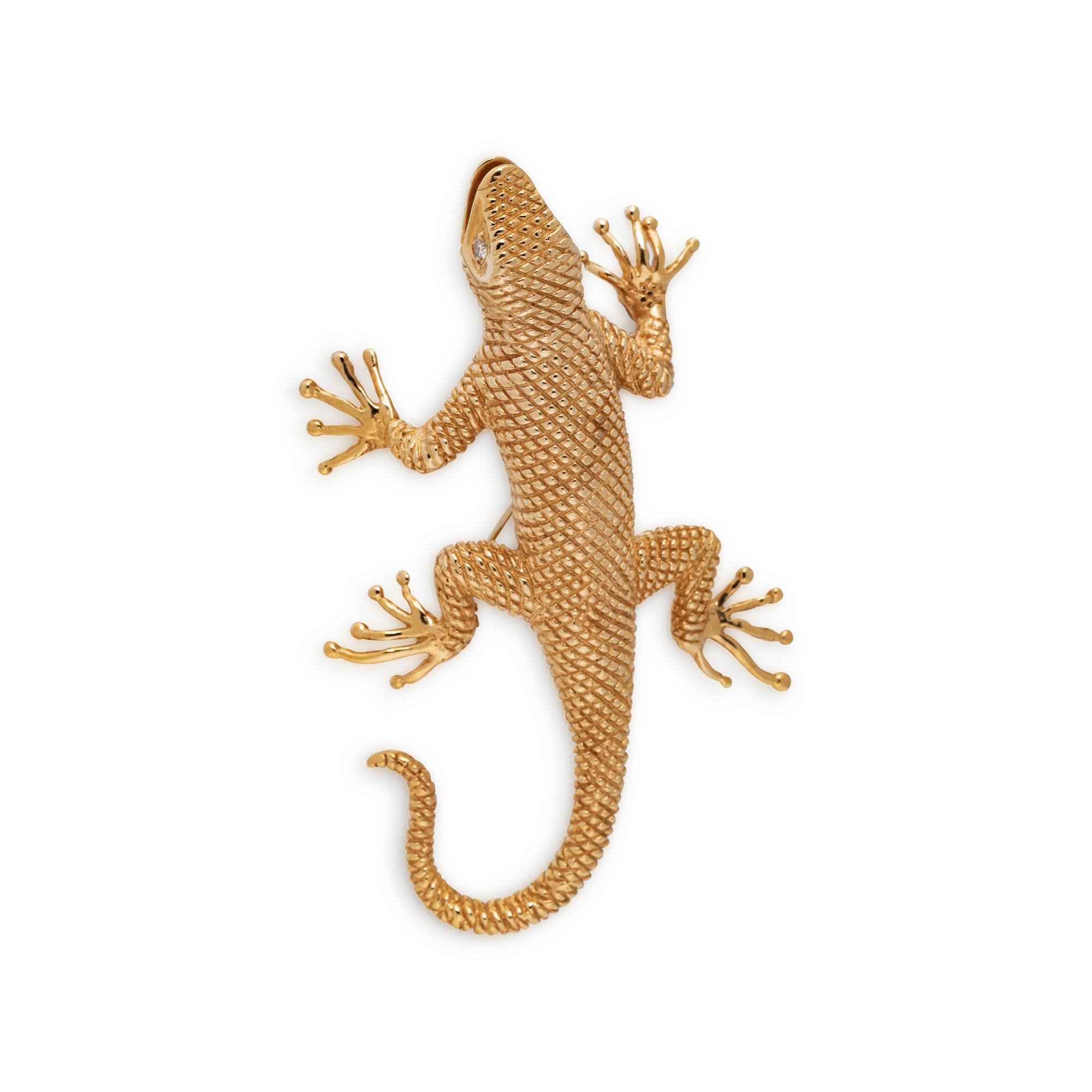 DANKNER, YELLOW GOLD LIZARD BROOCH