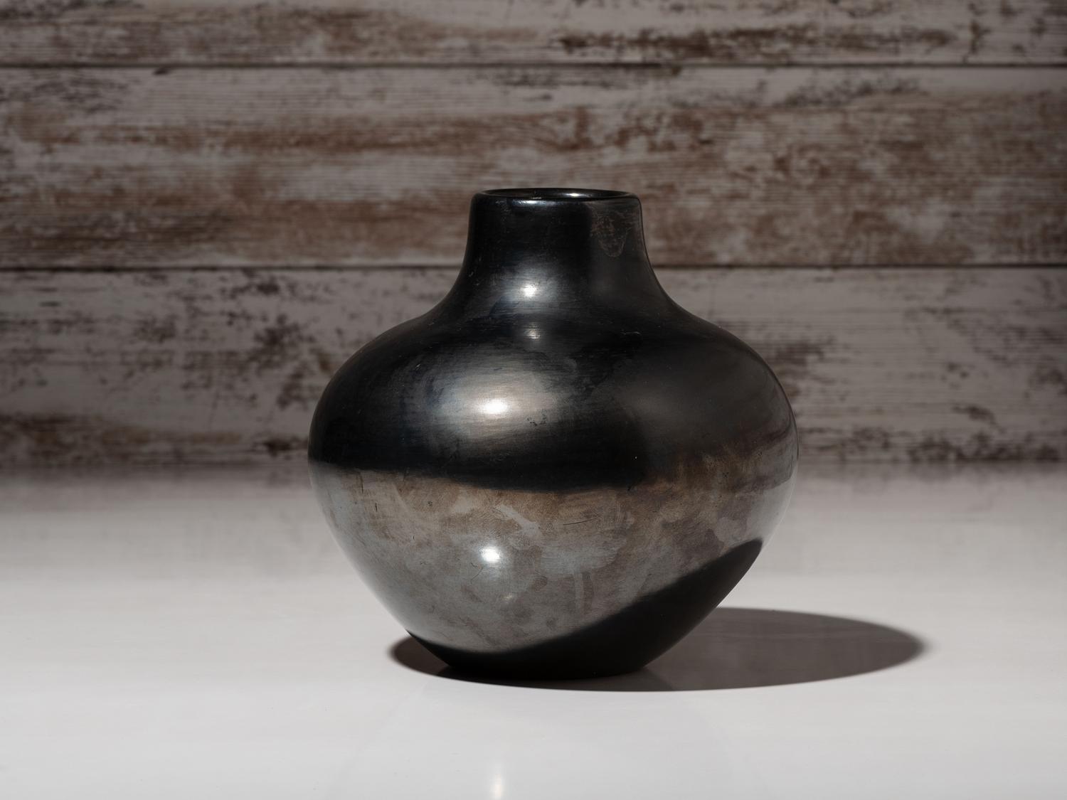 Blackware Pottery Jar, with Gunmetal Finish, March 1968