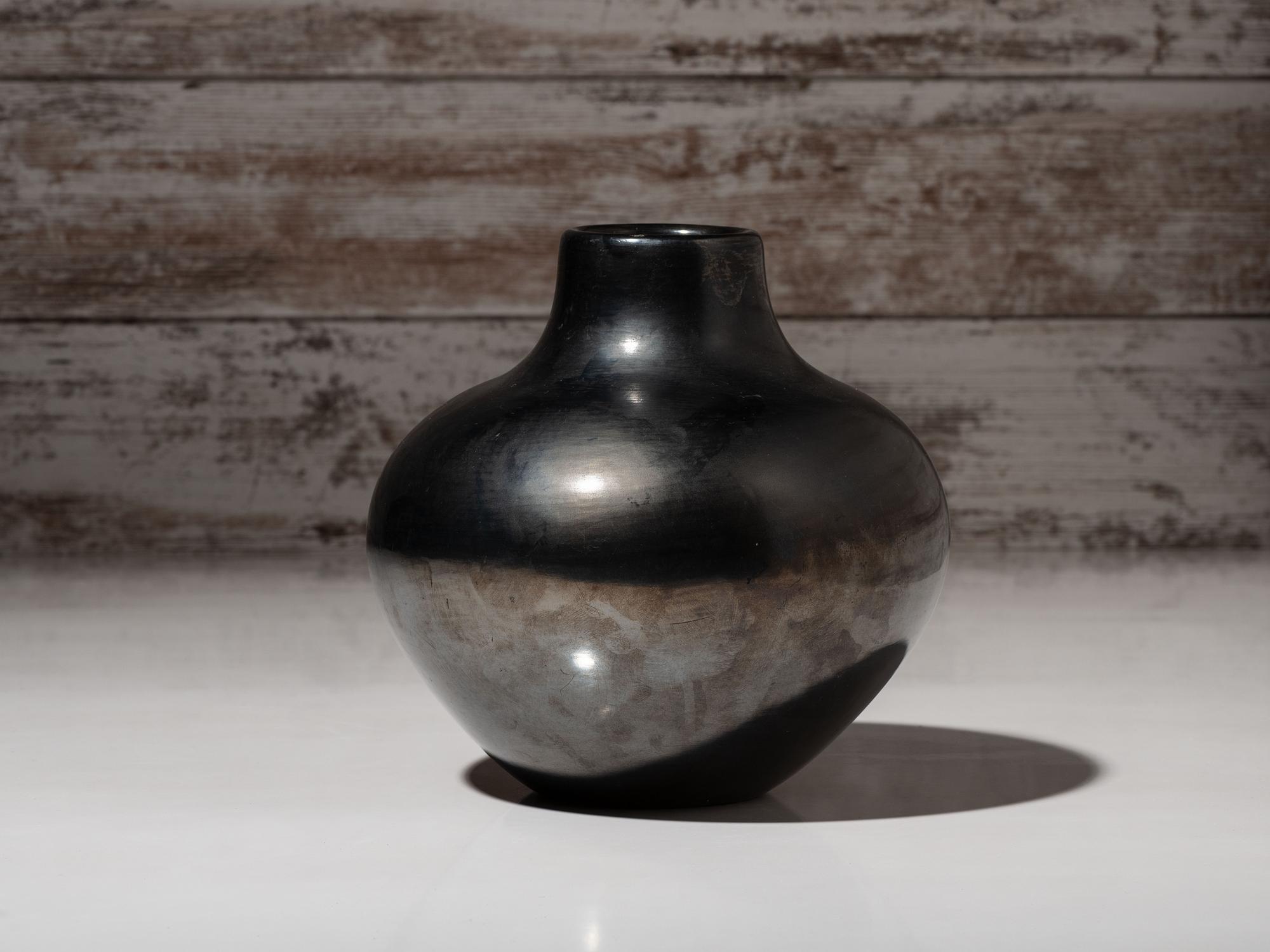 Blackware Pottery Jar, with Gunmetal Finish, March 1968
