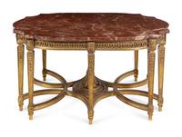 A Louis XVI Style Carved Giltwood Center Table