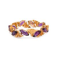 YELLOW GOLD AND AMETHYST BRACELET