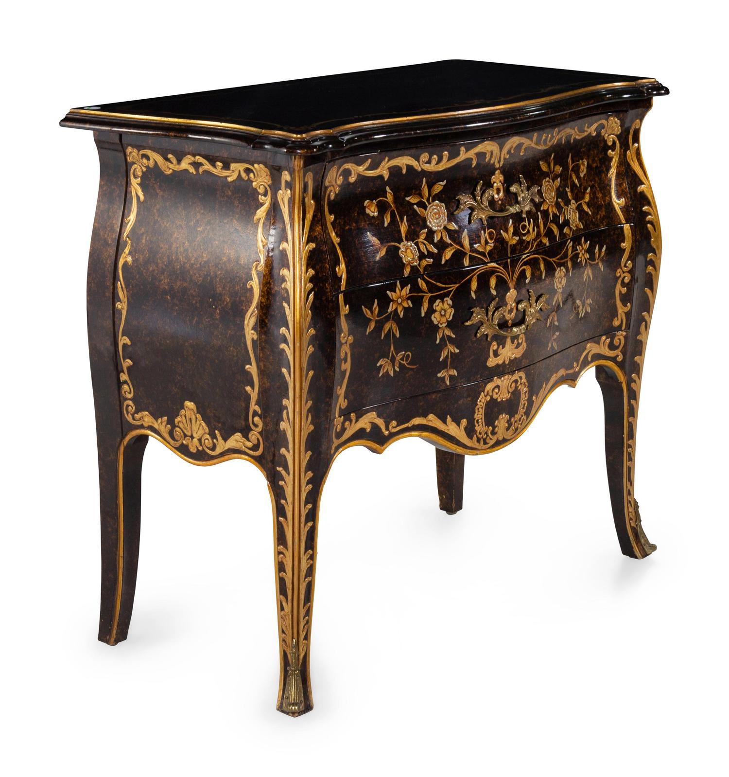 A Louis XV Style Parcel-Gilt and Lacquered Commode — WIDDICOMB