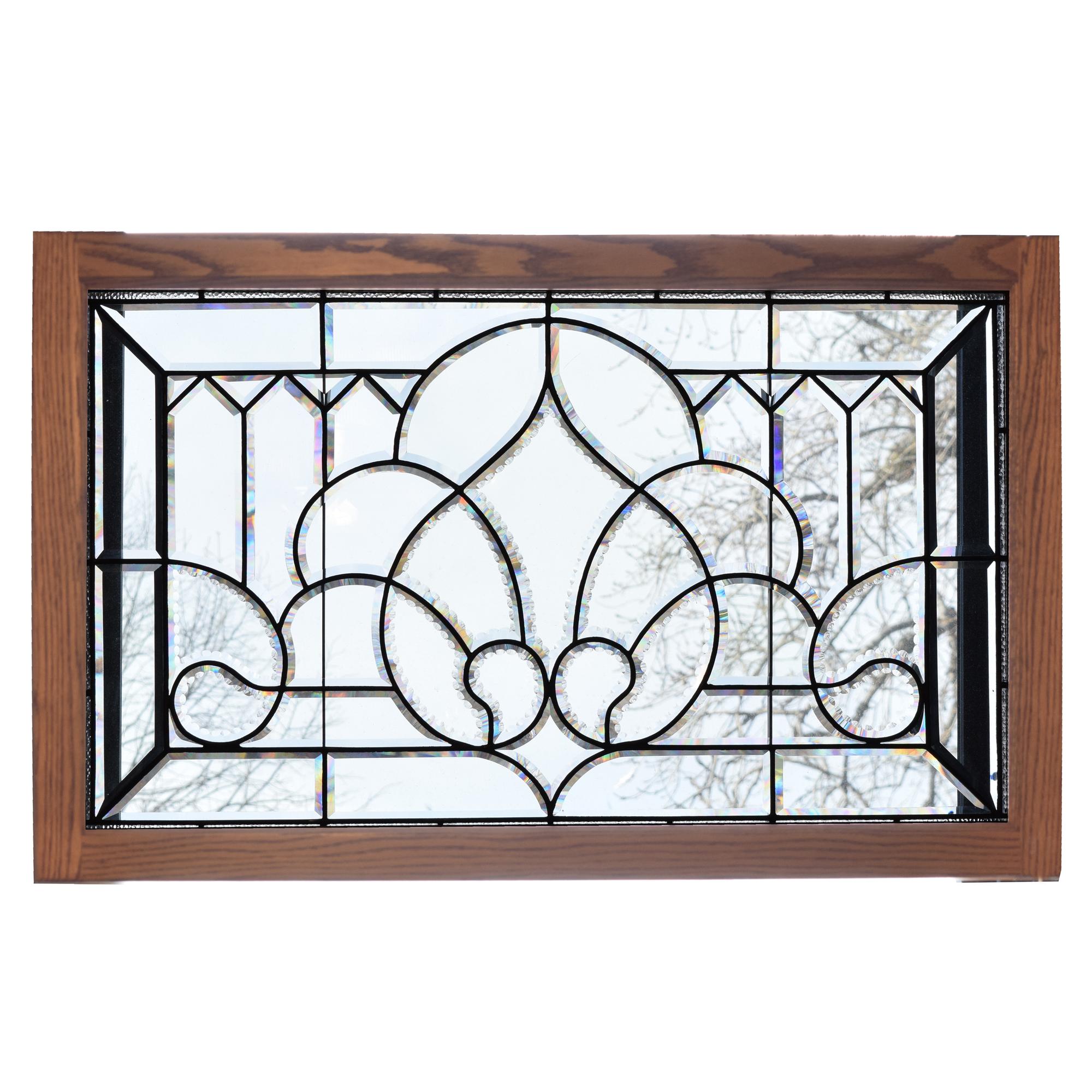 A Leaded Glass Window 43.5: W x 2" D x 27.5" H — United States, 19th/20th Century