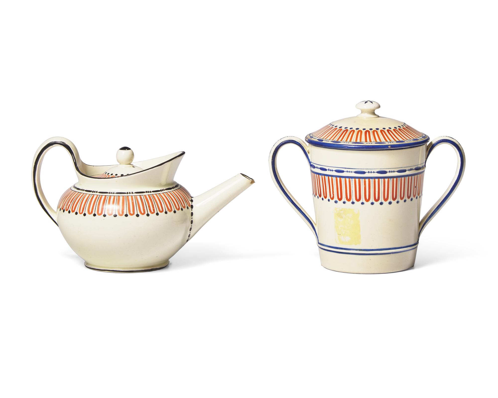 Two Wedgwood Creamware Teawares