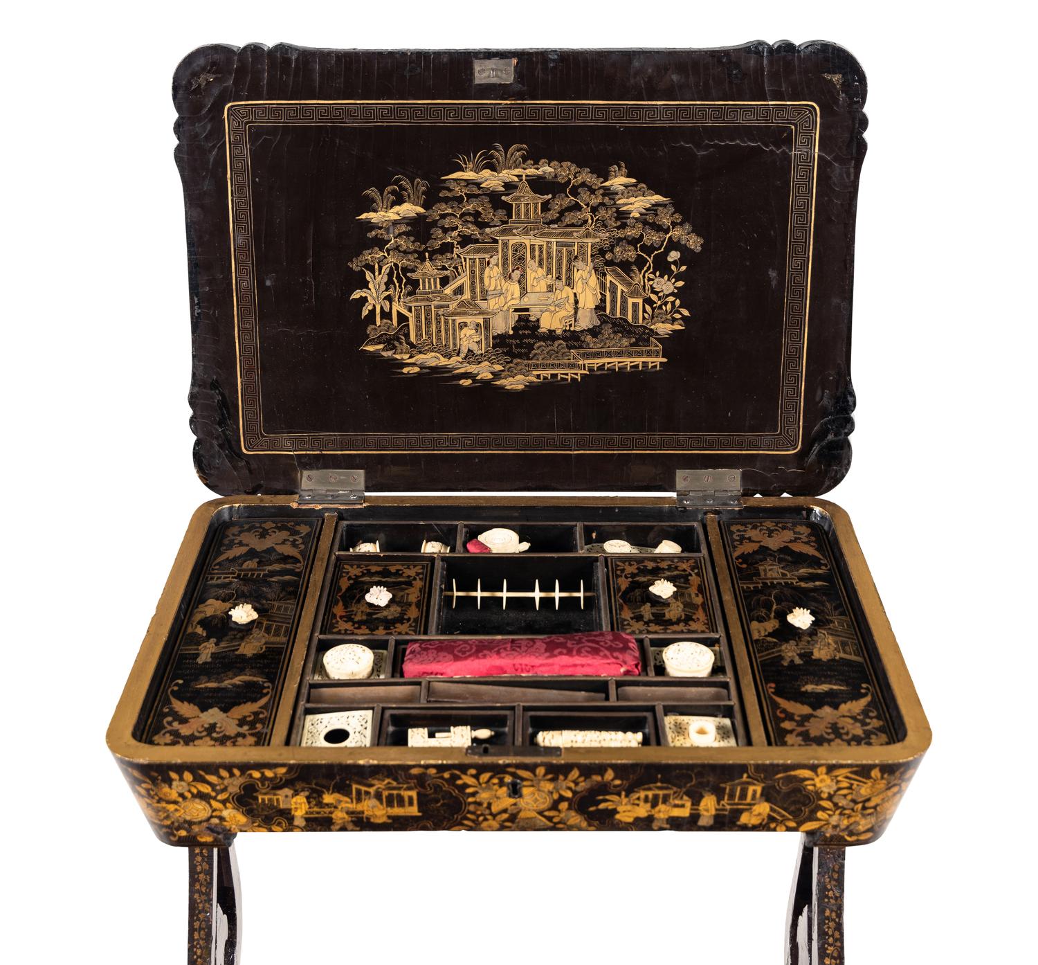 A Chinese Export Lacquer Work Table