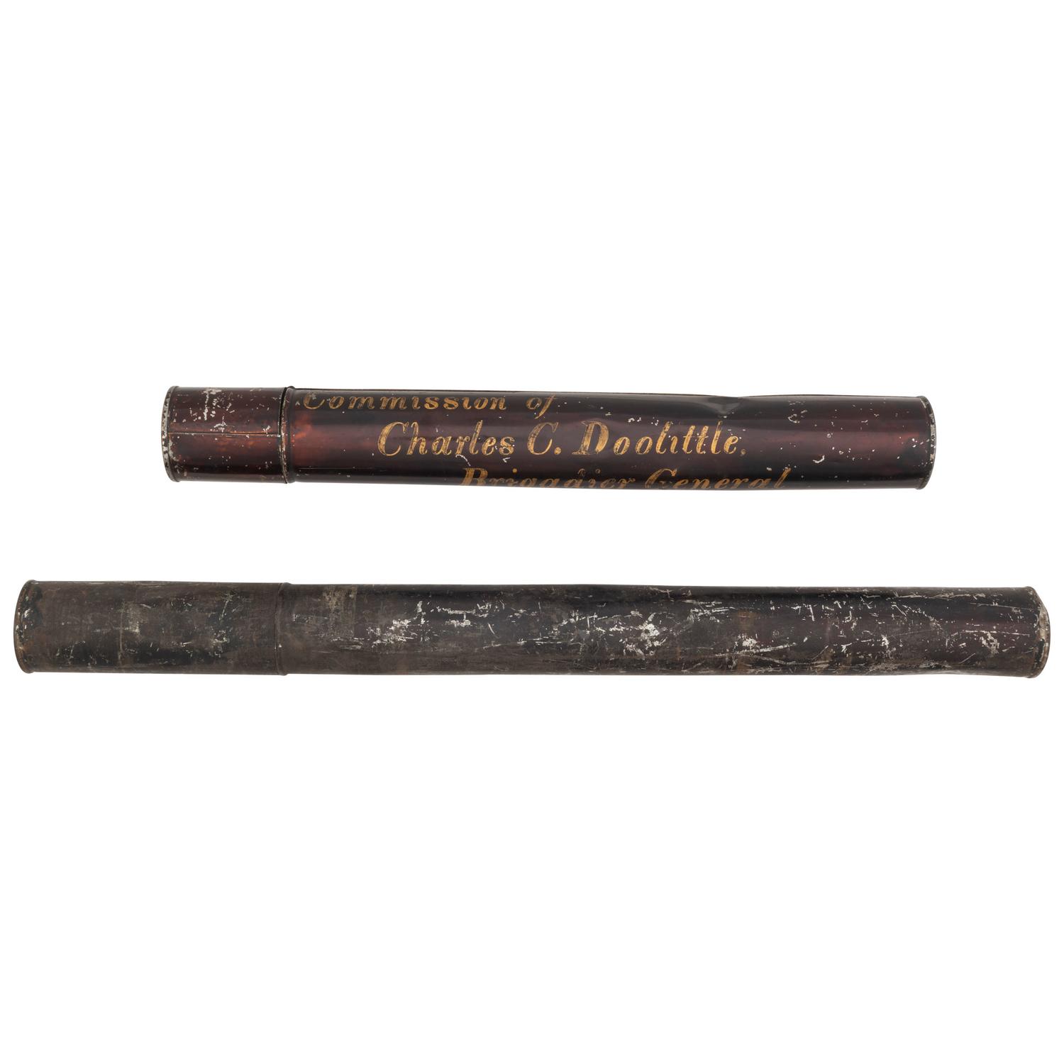 Lot of Two Document Tubes with one marked Commission of Charles C. Doolittle