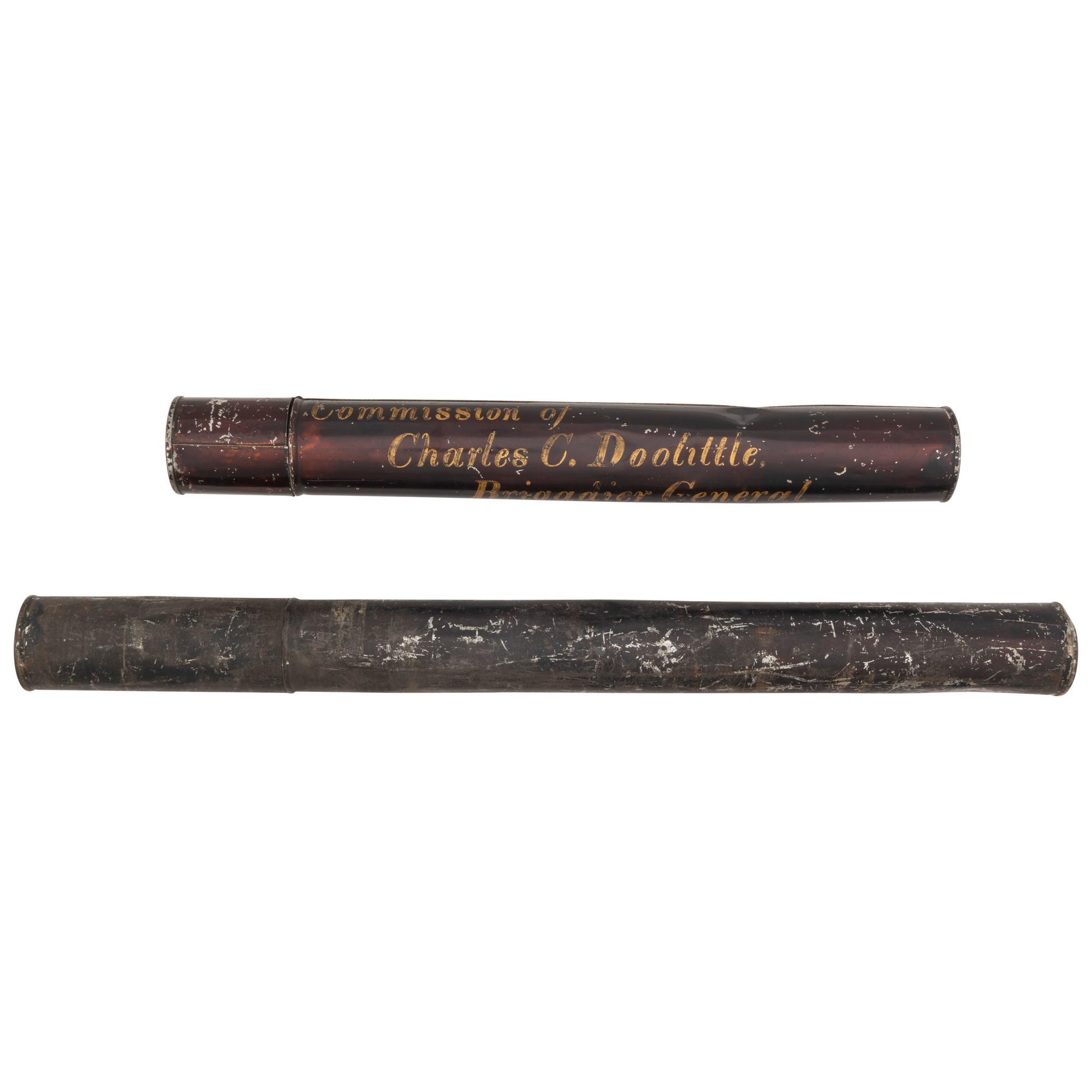 Lot of Two Document Tubes with one marked Commission of Charles C. Doolittle