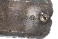 Navajo Silver Belt Buckles, with Coral and Turquoise Chip Inlay Designs