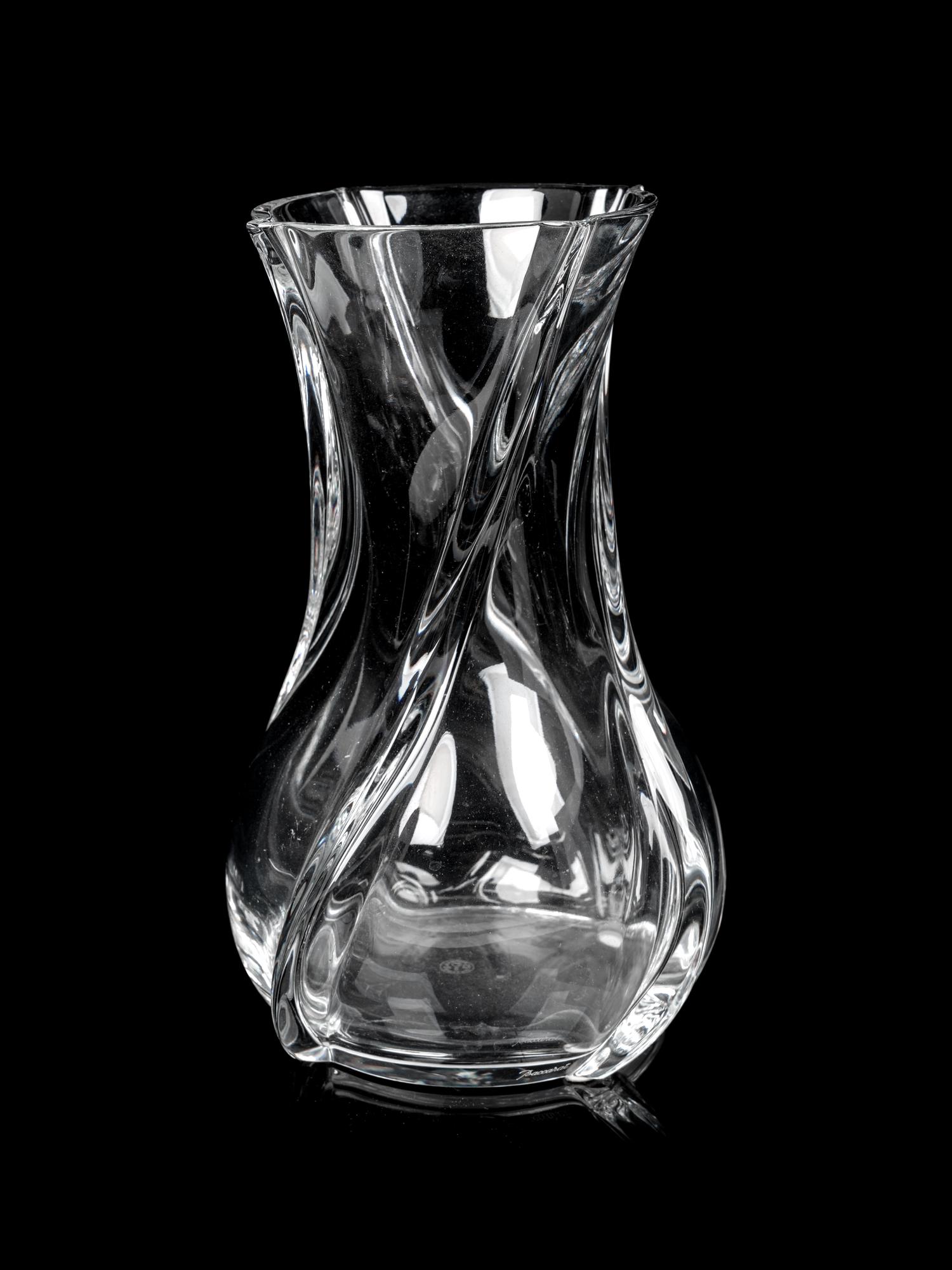 Three Baccarat Serpentine Vases