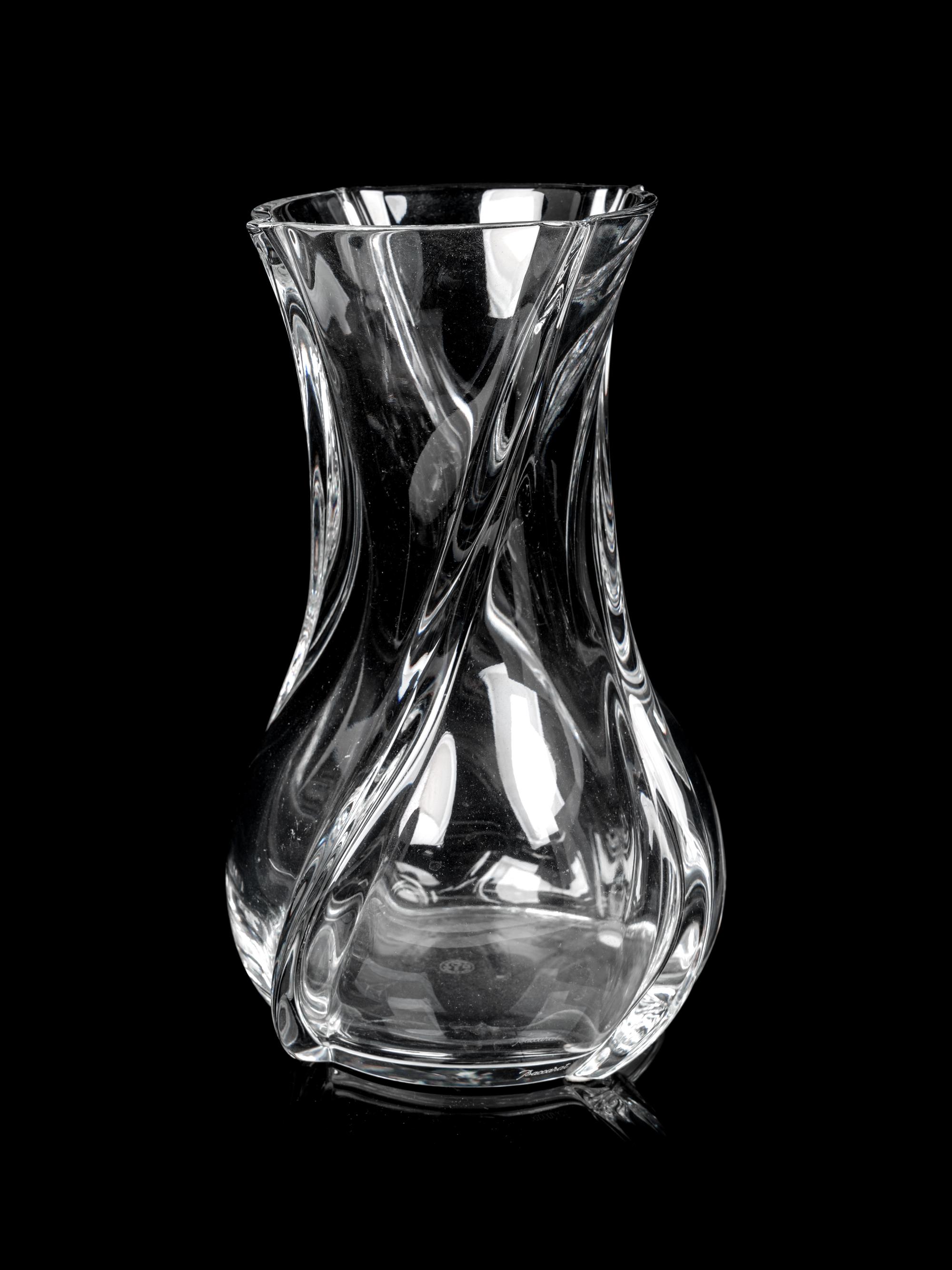 Three Baccarat Serpentine Vases