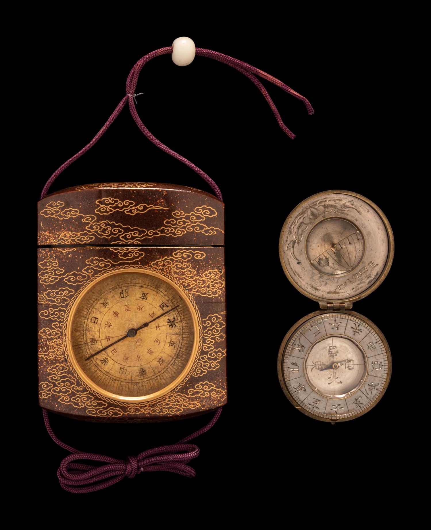 A Japanese Single- Case Compass Inro and A Brass Compass