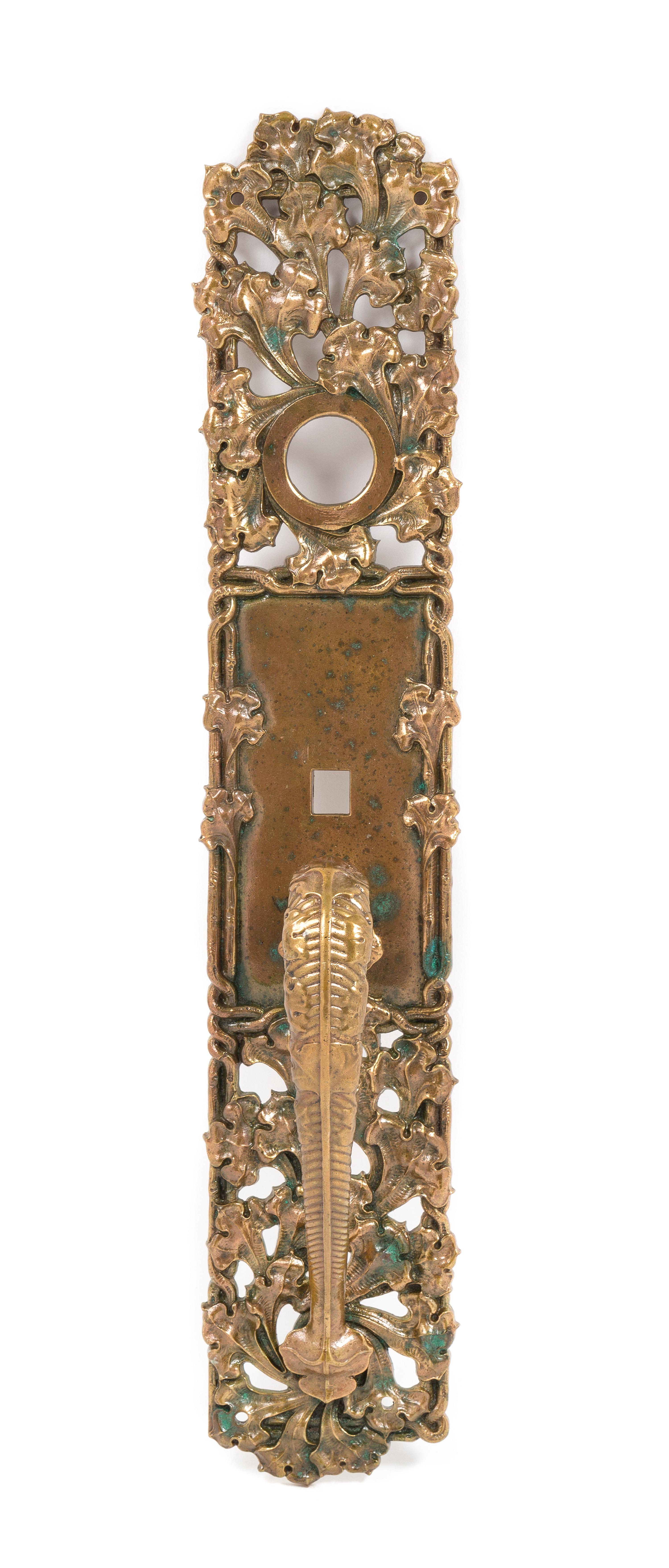 Yale & Towne Mfg. Co., Stamford, Connecticut, a late 19th century Florensac pattern exterior commerical store handle