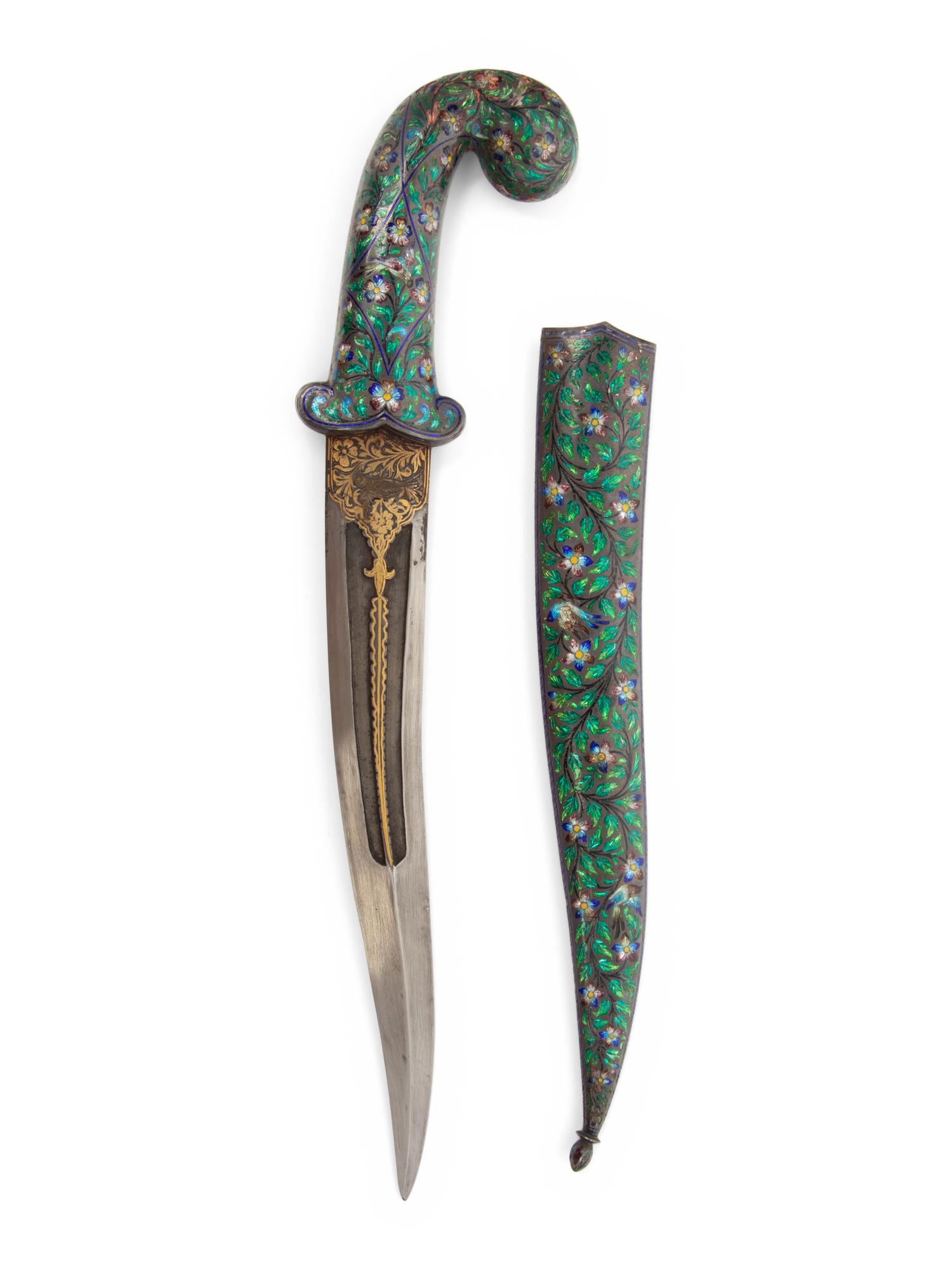 A Mughal Style Enameled Dagger