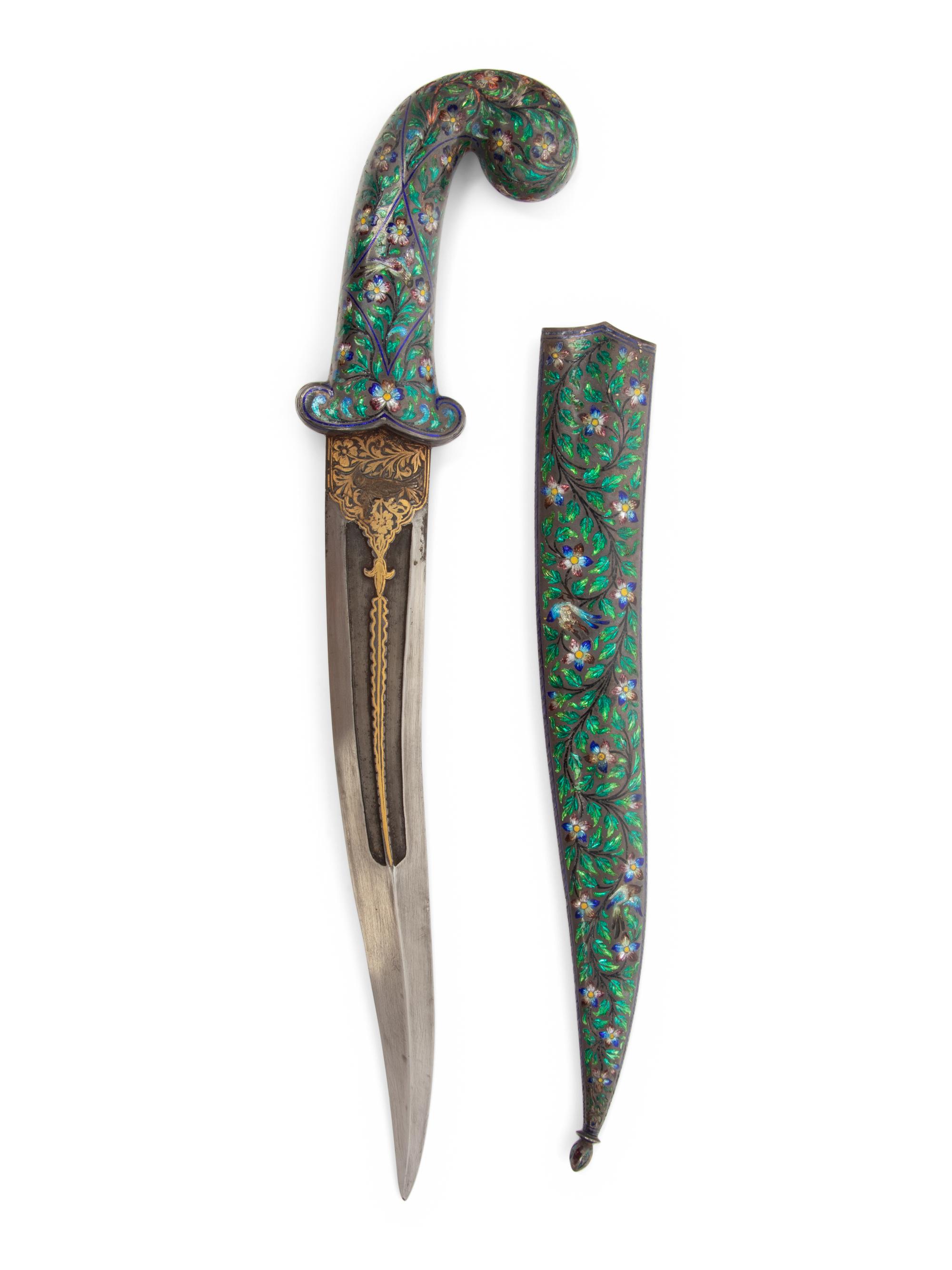 A Mughal Style Enameled Dagger
