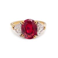 AN IMPORTANT BURMESE RUBY AND DIAMOND RING