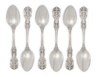 A Group of Silver Flatware, Primarily American, Various Makers, comprising two serving spoons, Reed and Barton, Taunton, MA, with scrip
