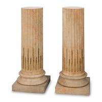 A Pair of Gilt Bronze Mounted Fluted Marble Pedestals