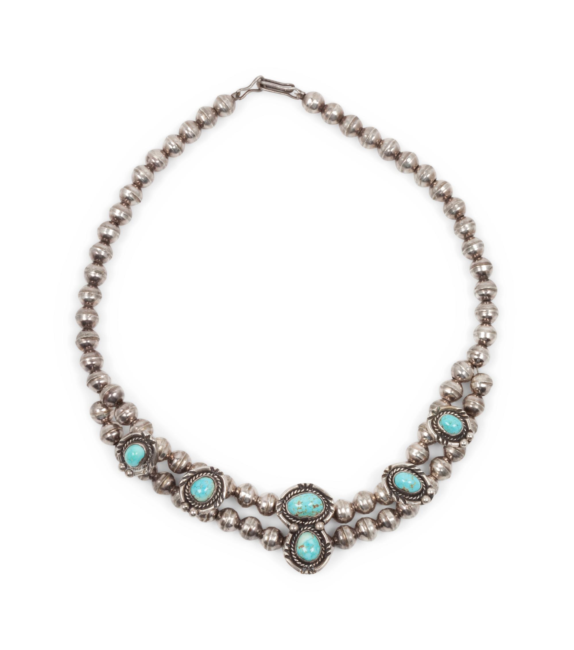 Navajo Silver and Turquoise Choker
