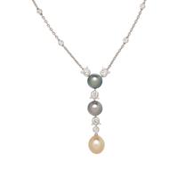 CARTIER, DIAMOND AND MULTICOLOR CULTURED TAHITIAN PEARL LAVALIER
