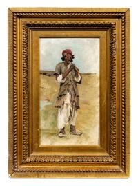 Edwin Lord Weeks, (American, 1849-1903), An Indian Shepherd Playing on a Flute