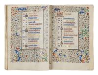 CIRCLE OF THE MASTER OF JEAN ROLIN II (active Paris, c. 1445–1465) A single quire of twelve leaves from a Book of Hours, calendar, in French, illuminated manuscript on parchment [France, Paris, c. 1450]