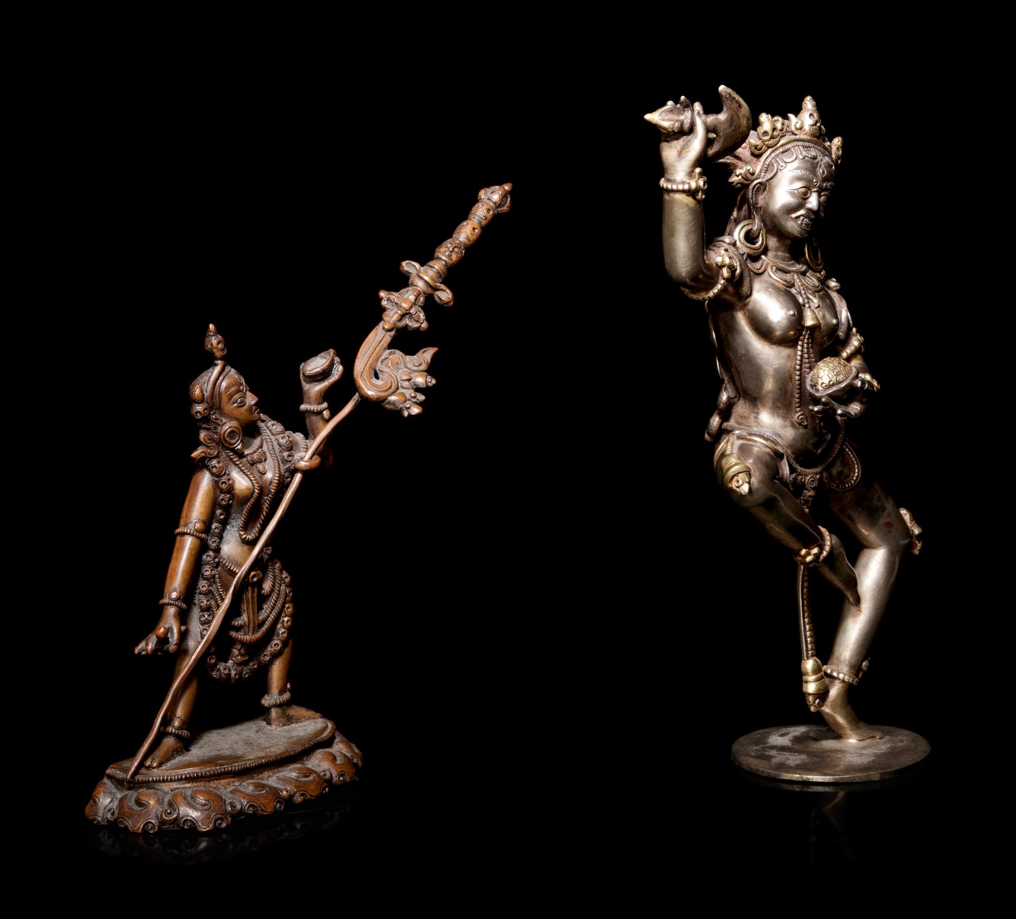 Two Tibetan Bronze Figures of Deities