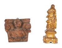 Two Italian Carved Giltwood Figures — 18TH/19TH CENTURY