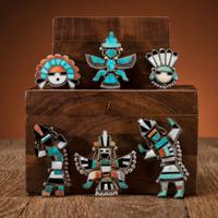 Zuni Mosaic and Channel Inlay Pins / Brooches